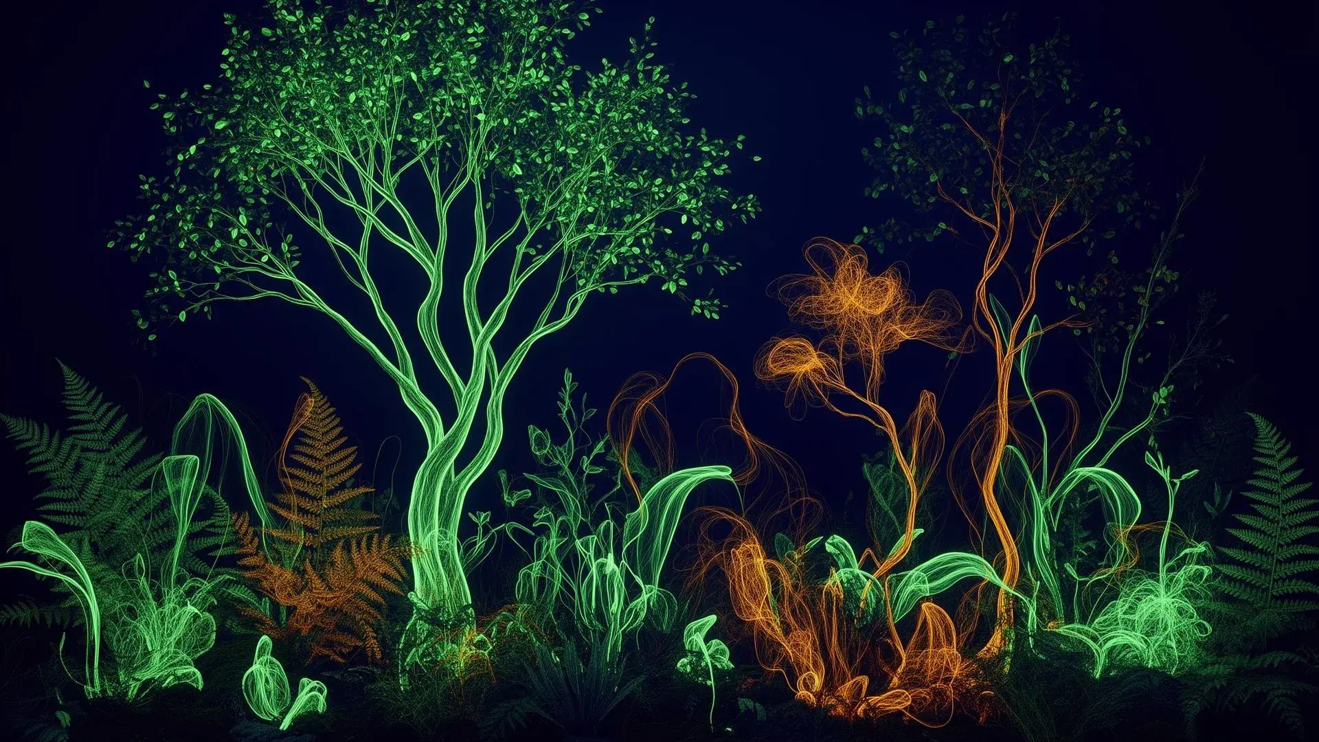 Abstract botanical visualization representing AI growth in enterprises