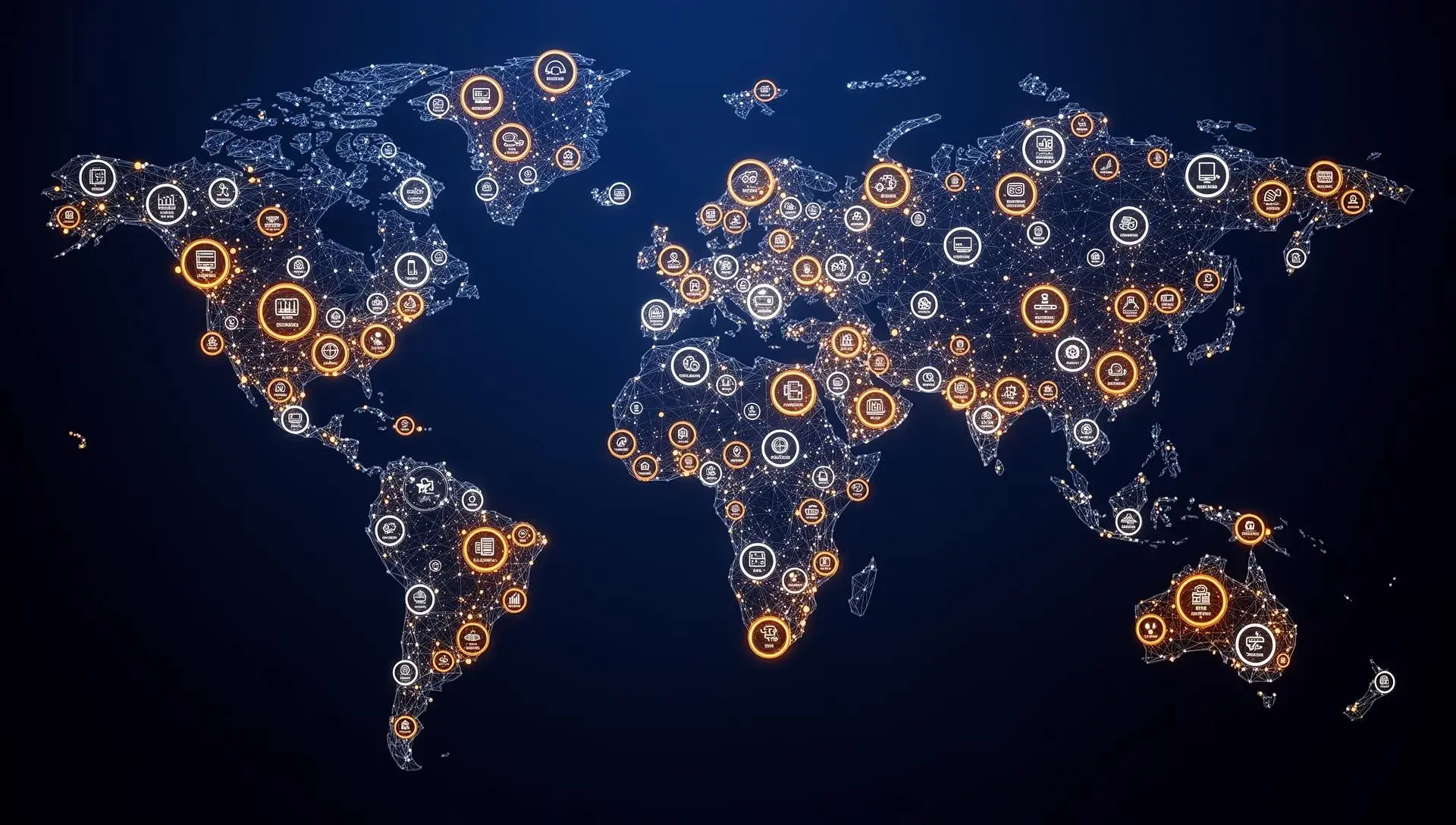 Global integration ecosystem map showing connected enterprise systems